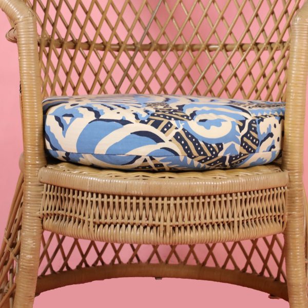 Newly Upholstered Monumental Rattan Peacock Chair - Image 5