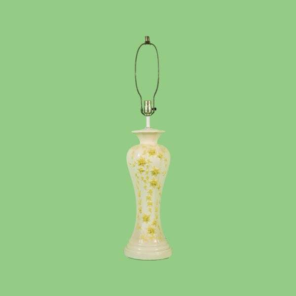 Pair of Boho Yellow Floral Table Lamps - Image 2