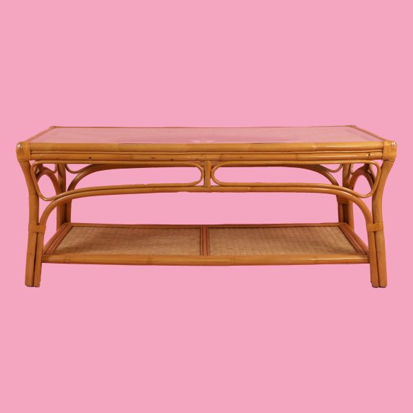 Vintage Bamboo Coffee Table - Image 2