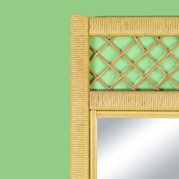 Vintage Henry Link Wicker Rattan Mirror - Image 2