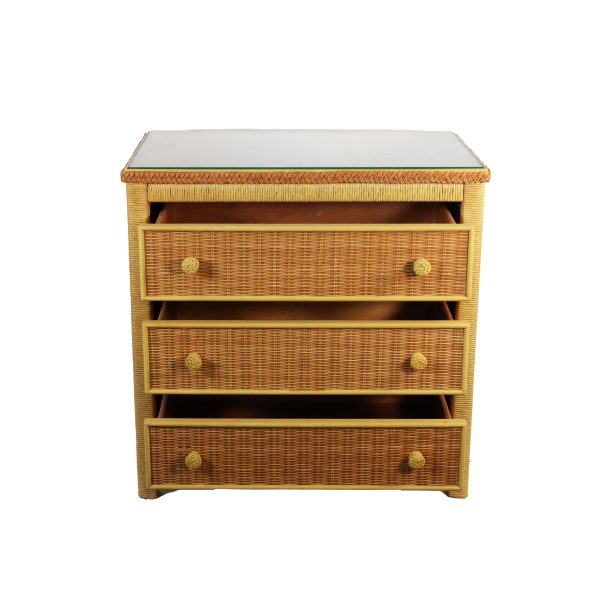 Vintage Henry Link Wicker Rattan Dresser - Image 2