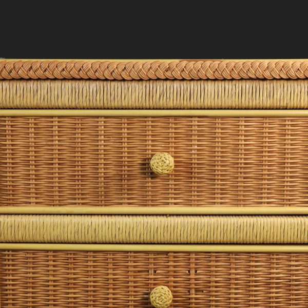 Vintage Henry Link Wicker Rattan Dresser - Image 6