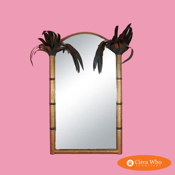 Tole Palm Tree Wall Mirror