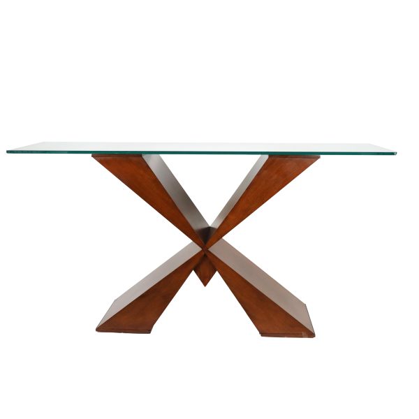 Walnut X Shaped Console - Image 2