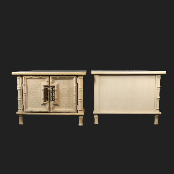 Vintage Pair of Faux Bamboo Nightstands - Image 2