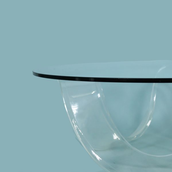 Lucite Infinity Ribbon Coffee Table - Image 3