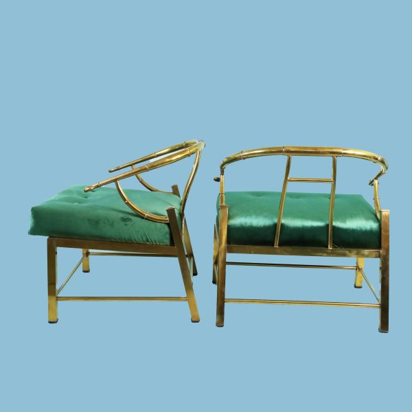 Pair of Brass Mastercraft Empress Chairs - Image 3