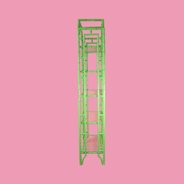 Faux Bamboo Metal Green Etagere - Image 3