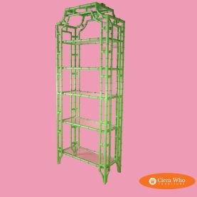 Faux Bamboo Metal Green Etagere