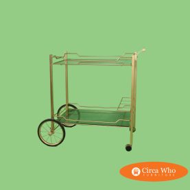 Vintage Small Metallic Bar Cart