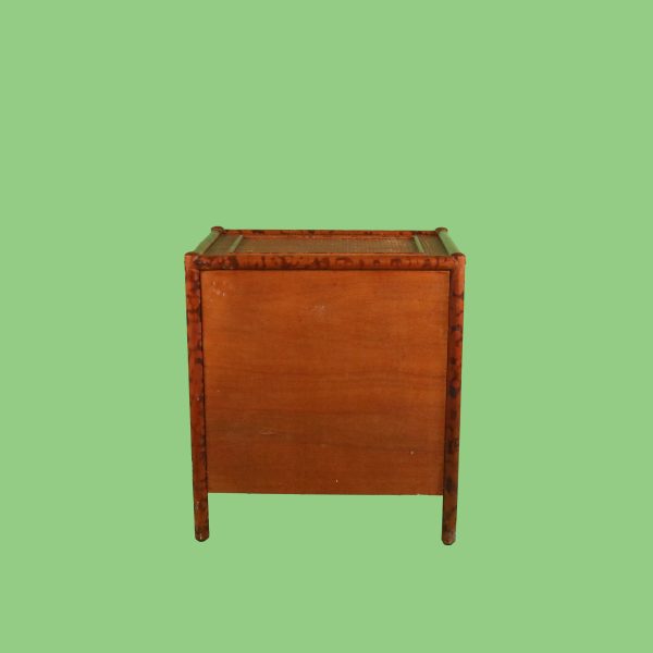 British Colonial Burnt Bamboo Nightstand - Image 4