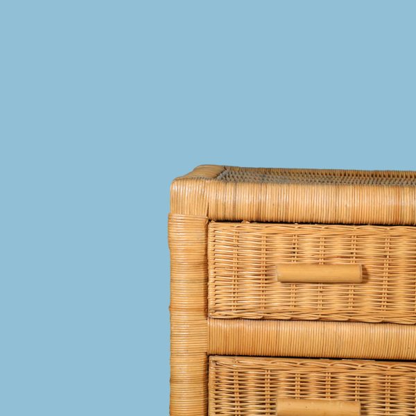 Woven Rattan and Bamboo Double Dresser - Image 4