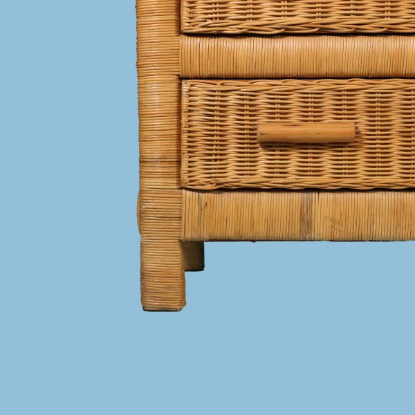 Woven Rattan and Bamboo Double Dresser - Image 5