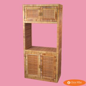 Wrapped and Woven Rattan Cabinet /Etagere