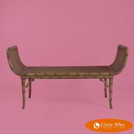 Faux Bamboo Bench With Cane