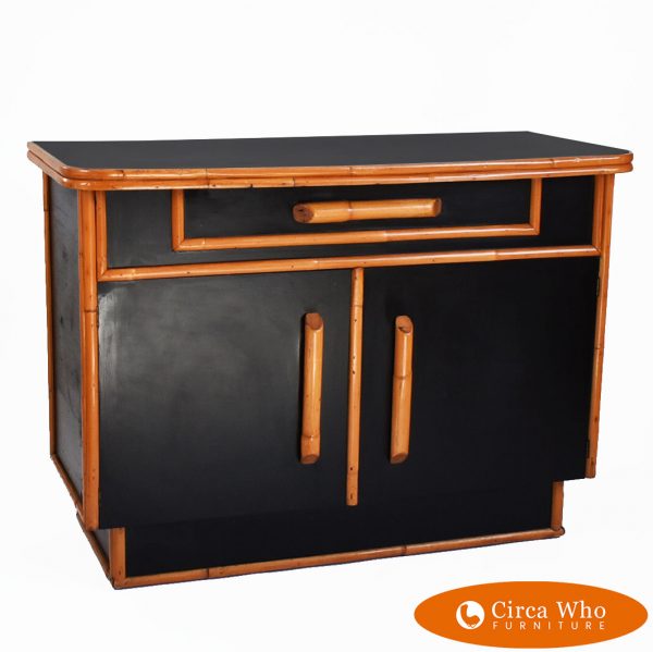 Faux Bamboo Black brown cabinet