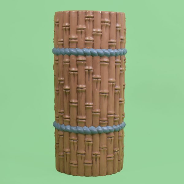 Faux Bamboo Brown Ceramic Umbrella Stand