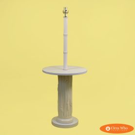 Faux Bamboo Ceramic Floor Lamp with Table