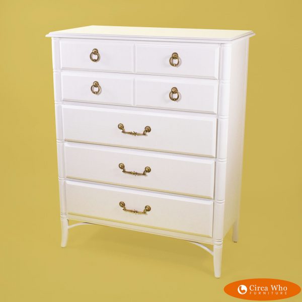 Faux Bamboo White Chest