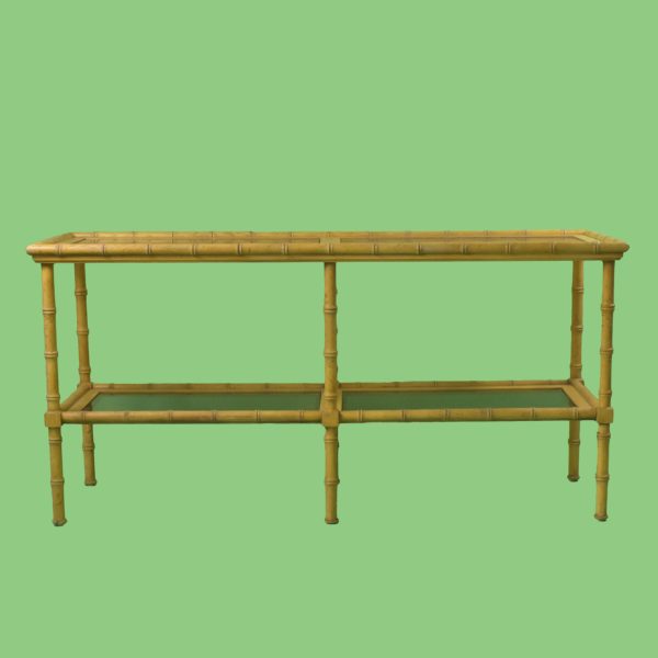 Faux Bamboo Distressed Double Console