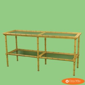 Faux Bamboo Distressed Double Console