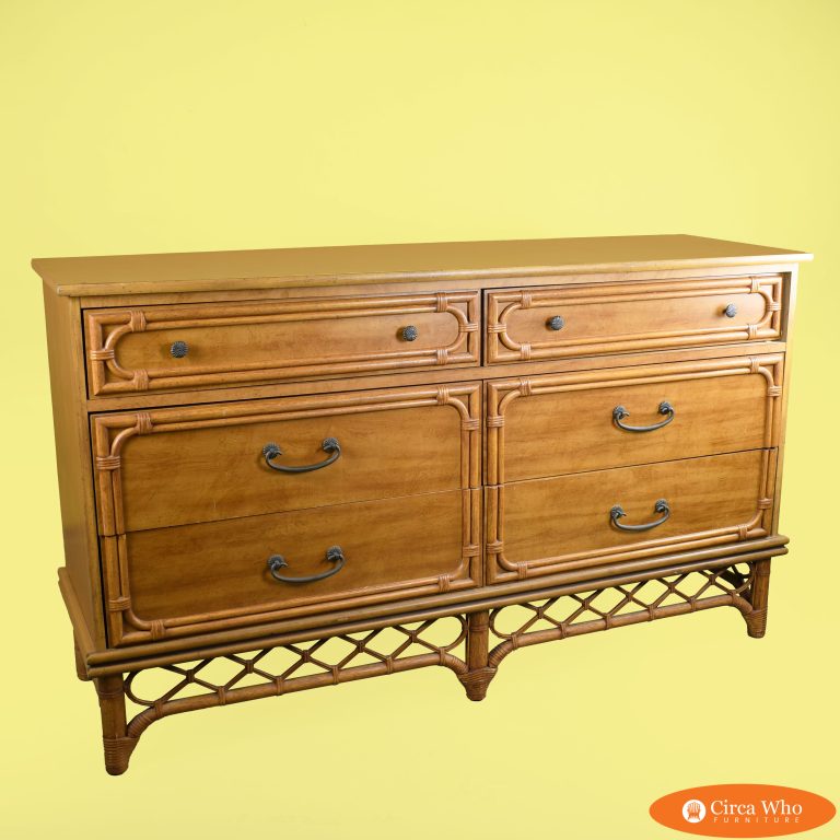 Faux Bamboo Double Dresser