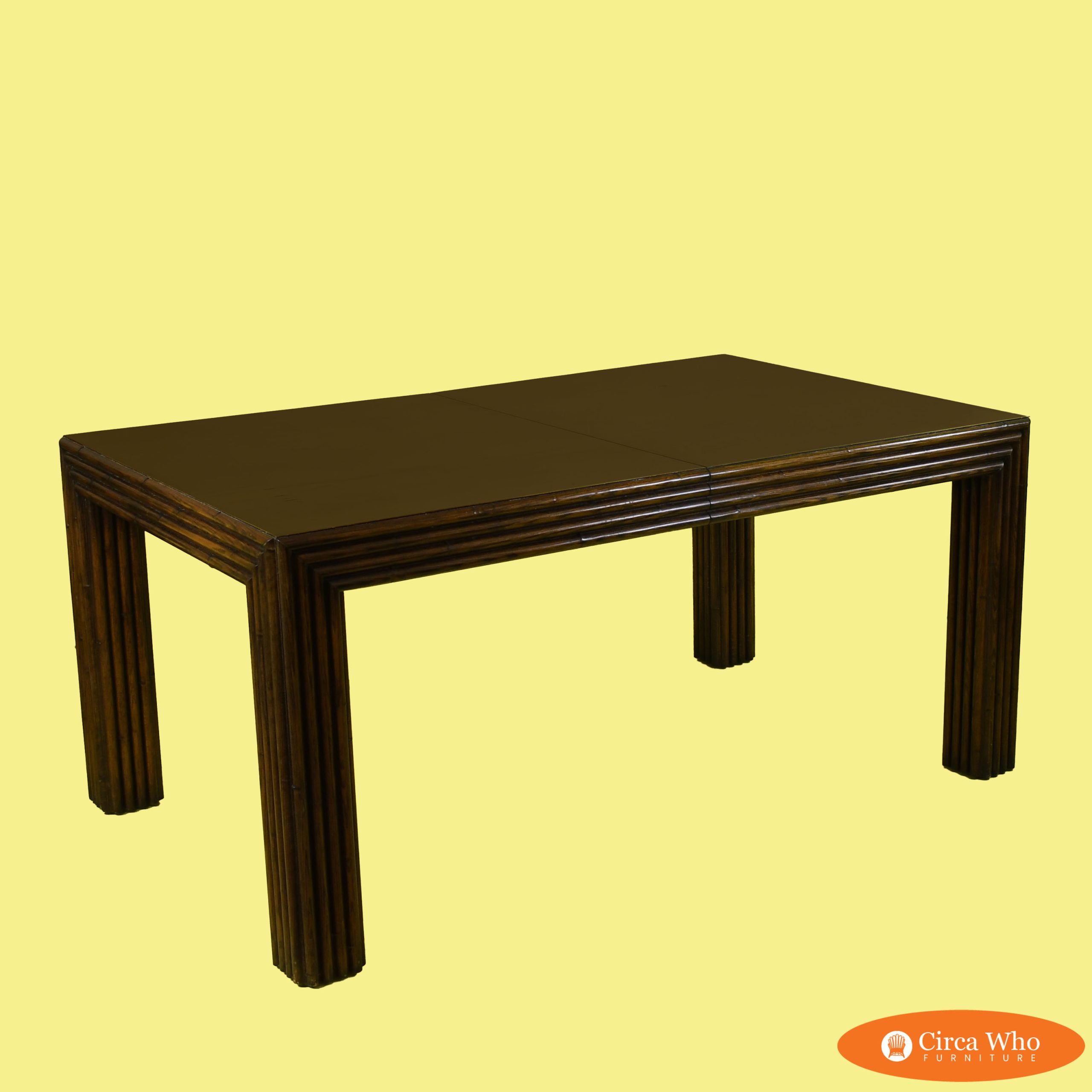 Faux Bamboo Expandable Dining Table with 3 Leaves