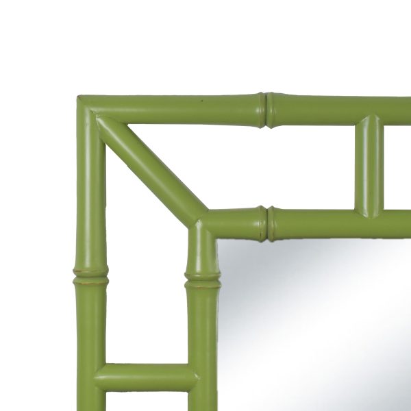 Faux Bamboo Green Fretwork Mirror