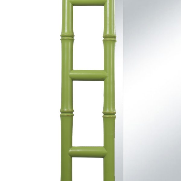 Faux Bamboo Green Fretwork Mirror