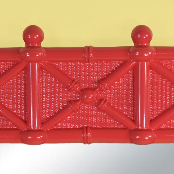 Faux Bamboo Fretwork Red Mirror