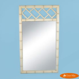 Faux Bamboo Fretwork White Mirror