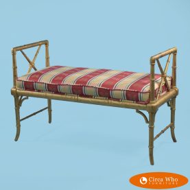 Faux Bamboo Gold Fretwork Bench