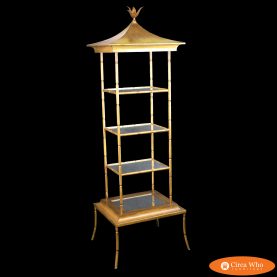 Faux Bamboo Gold Pagoda Etagere