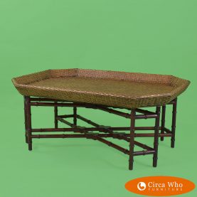 Faux Bamboo Grasscloth Coffee Table