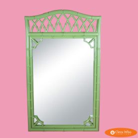Faux Bamboo Green Allegro Mirror