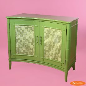 Faux Bamboo Green Cabinet