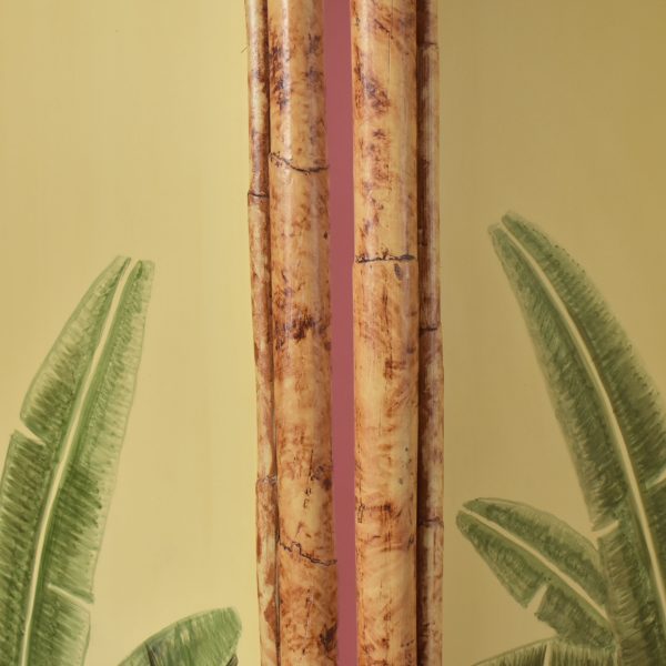 Faux Bamboo Hand-Painted Palm Tree Screen