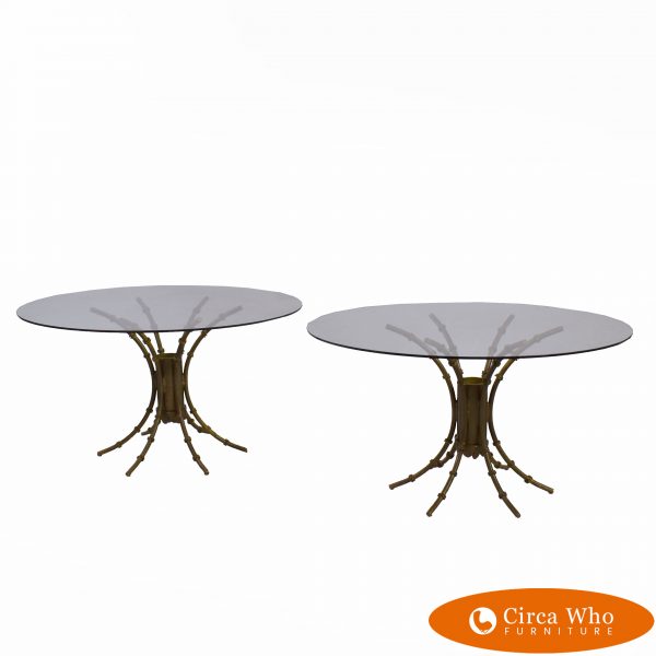 Pair of Faux Bamboo Asparagus Side Tables