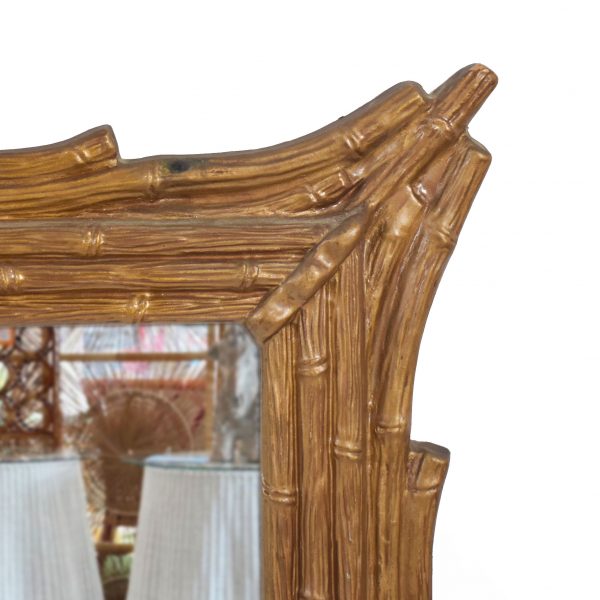 Faux Bamboo Horizontal Gold Mirror