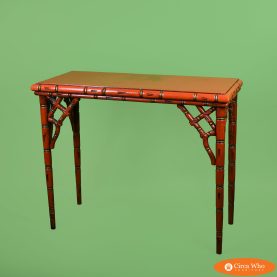 Faux Bamboo Italian Red and Gold Console