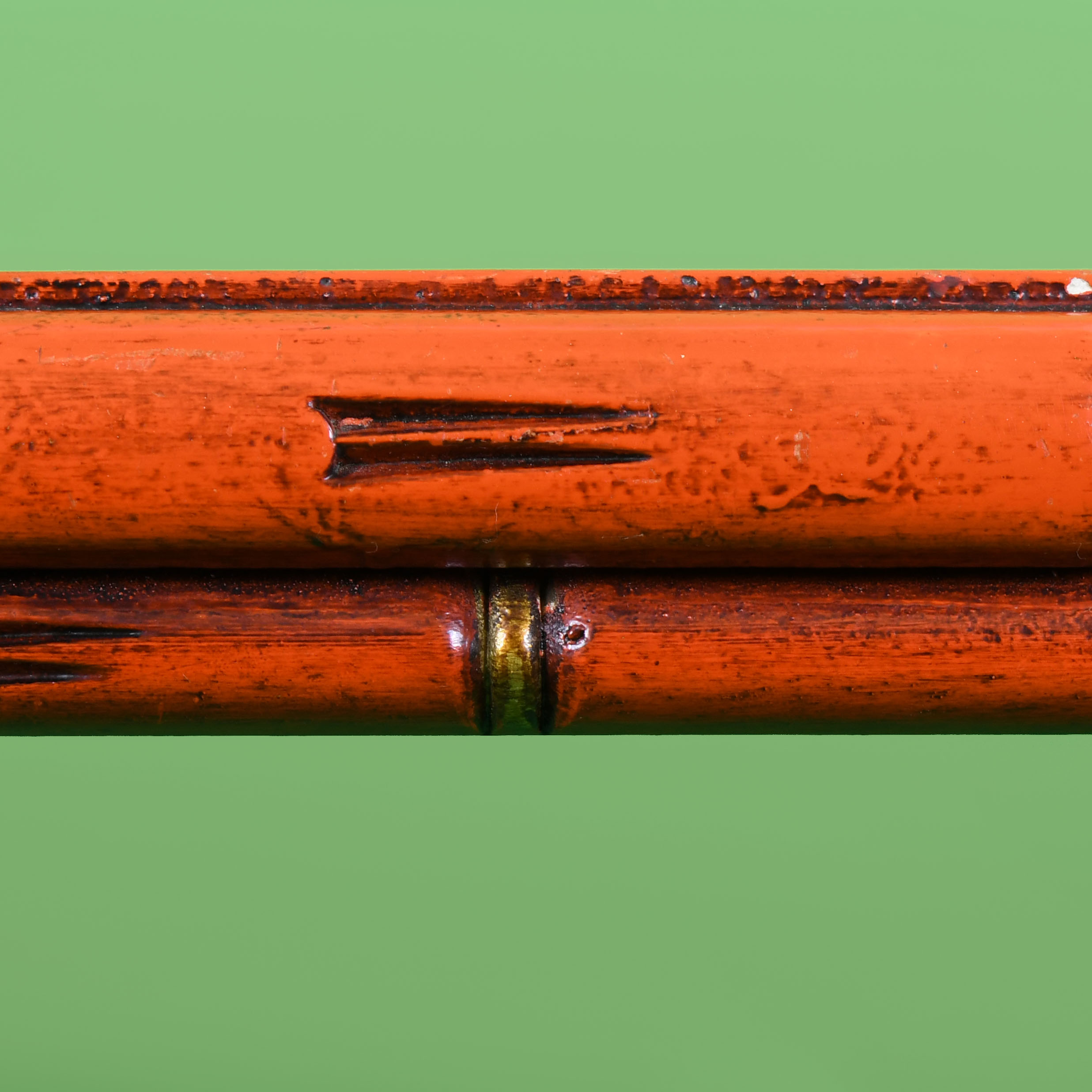 Faux Bamboo Italian Red and Gold Console