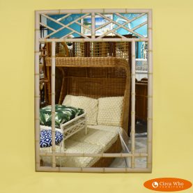 Faux Bamboo Large Mirror cream and yellow color
