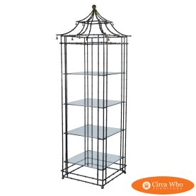 Faux Bamboo Metal Large Pagoda Etagere