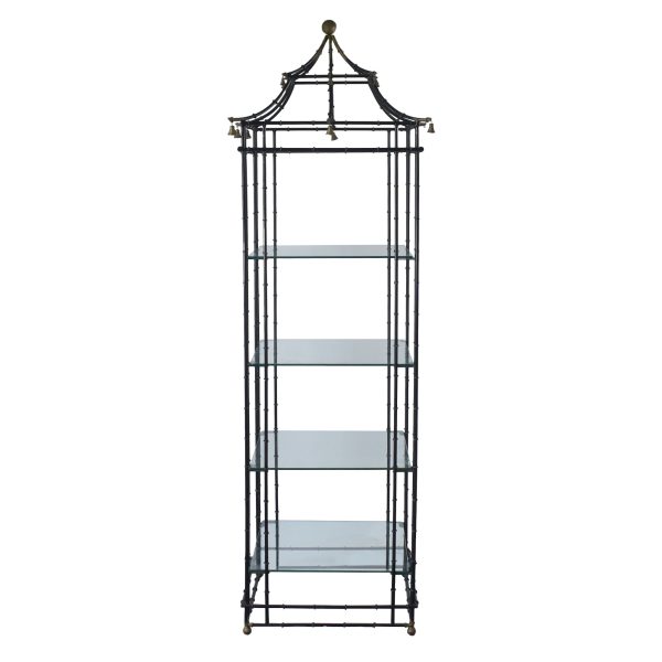 Faux Bamboo Metal Large Pagoda Etagere