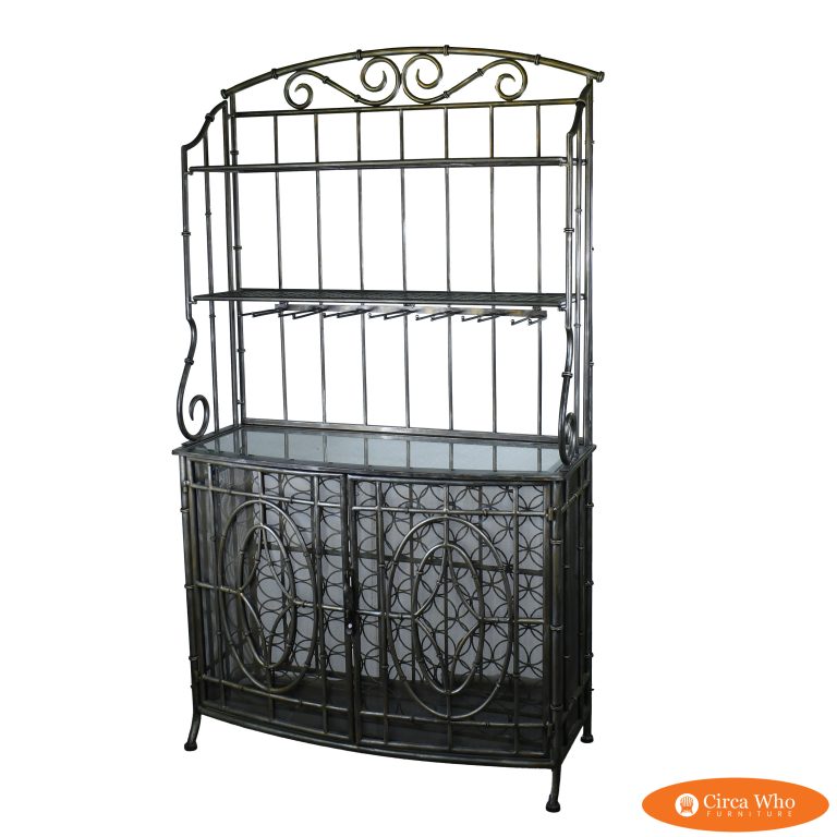 Faux Bamboo Metal Oversized Wine Bar