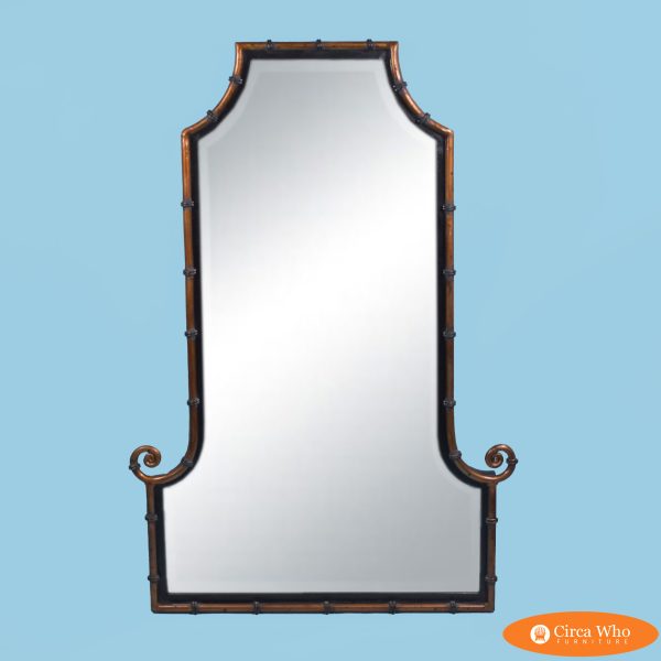 Faux Bamboo Metal Scroll Mirror