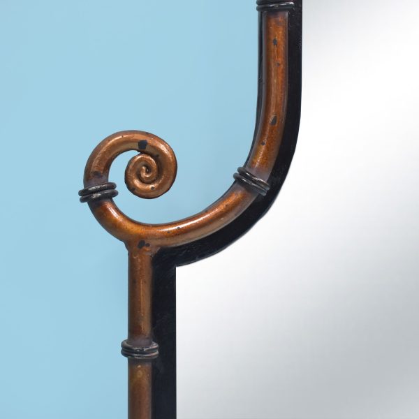 Faux Bamboo Metal Scroll Mirror