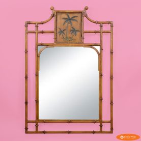 Faux Bamboo Metal Vanity Mirror
