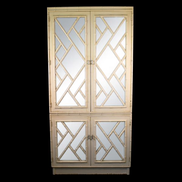 Faux Bamboo Mirrored Cabinet by Omega