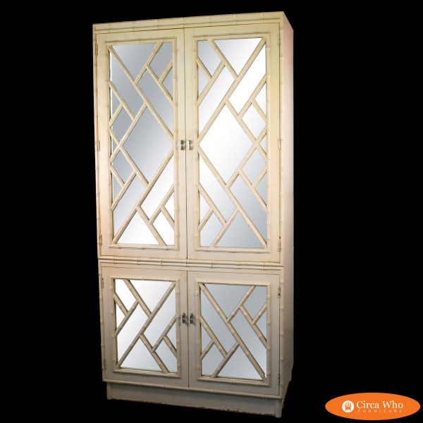 Faux Bamboo Mirrored Cabinet by Omega